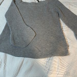 Off Shoulder Gray Sweater